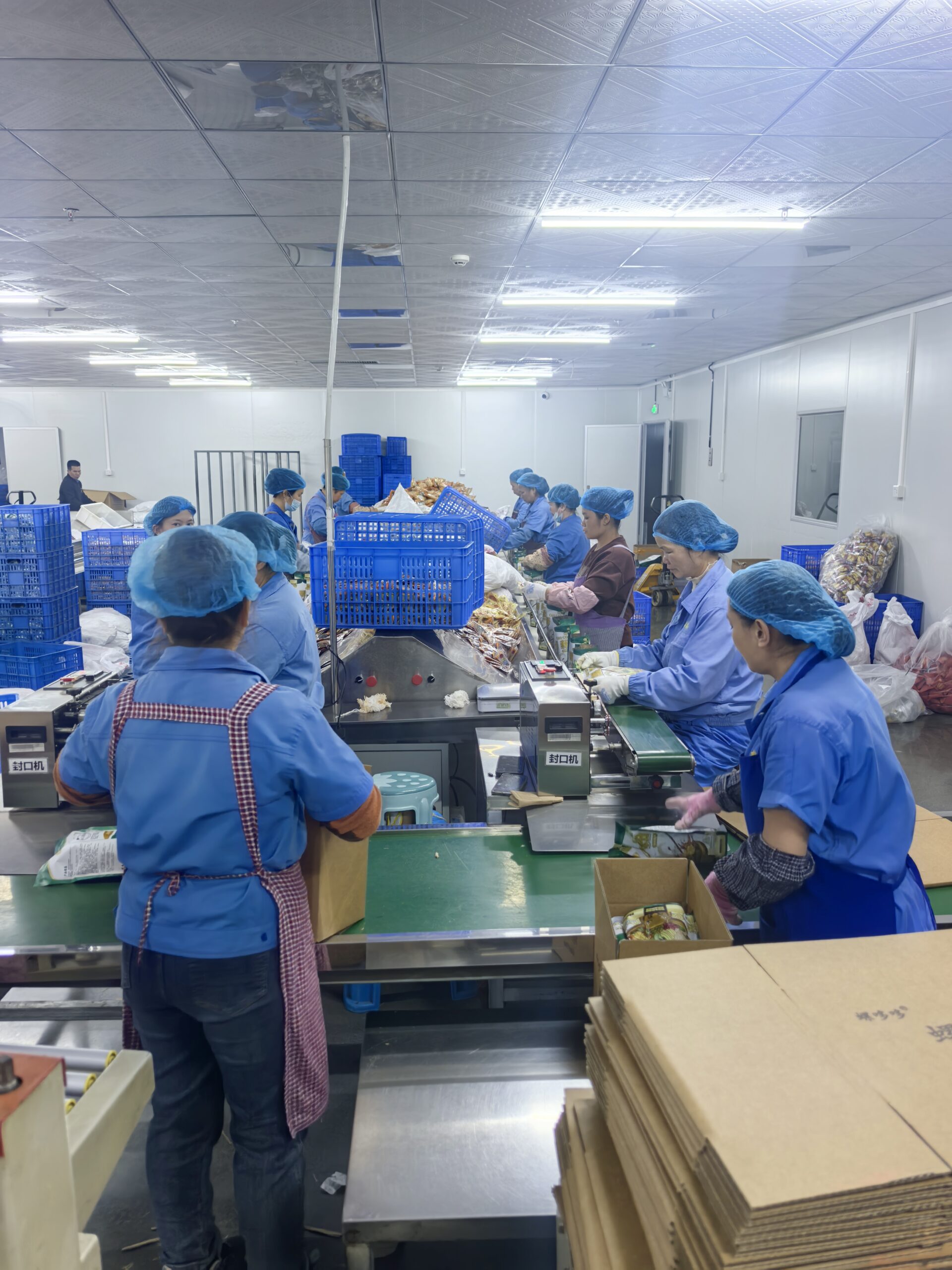 Factory packing area